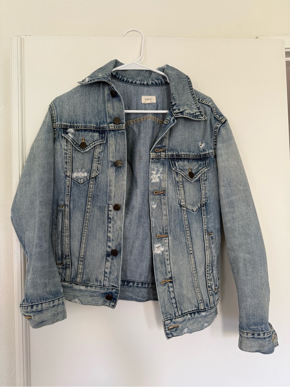 Able- Light Wash Denim Jacket - xs